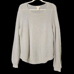 Sundance Womens Gray Mohair Wool Blend Lightweight Open Knit Sweater Medium